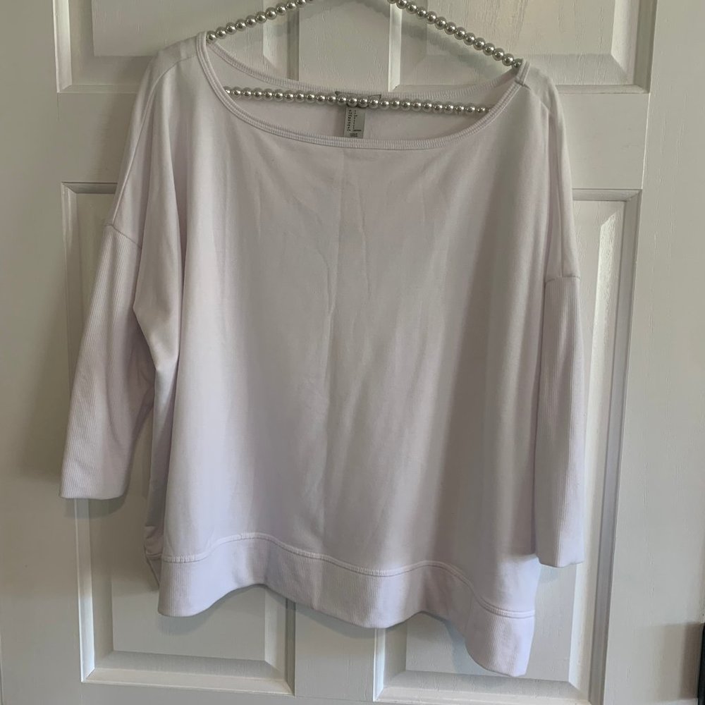 NEW Forever 21 White Wide Neck Boxy Dolman Top Size S